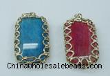 NGP1161 35*60mm freeform agate pendants with brass setting