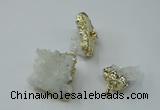 NGP1164 20*30mm - 30*35mm nuggets druzy agate pendants with brass setting