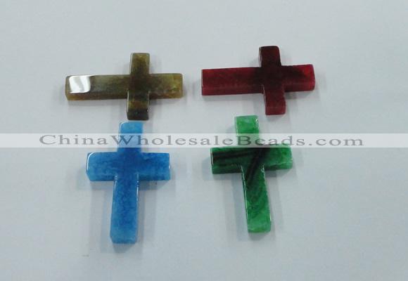 NGP1216 35*55mm cross agate gemstone pendants wholesale