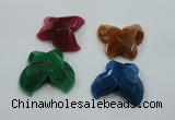NGP1218 45*48mm carved butterfly agate gemstone pendants wholesale