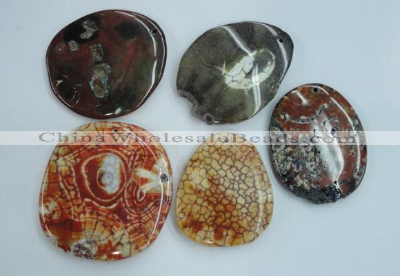 NGP1278 45*55mm - 60*70mm freeform agate gemstone pendants wholesale