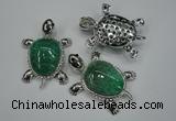 NGP1297 43*60mm tortoise agate pendants with crystal pave alloy settings