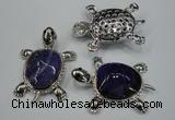 NGP1299 43*60mm tortoise agate pendants with crystal pave alloy settings