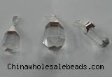 NGP1356 15*30mm - 20*35mm faceted nuggets white crystal pendants