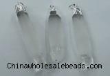 NGP1358 10*45mm - 15*75mm carved white crystal pendants