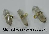 NGP1362 12*35mm - 16*55mm faceted nuggets smoky quartz pendants