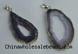 NGP1427 30*45mm - 45*55mm freeform plated druzy agate pendants