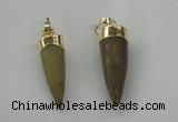 NGP1454 8*25mm - 10*35mm bullet agate gemstone pendants wholesale