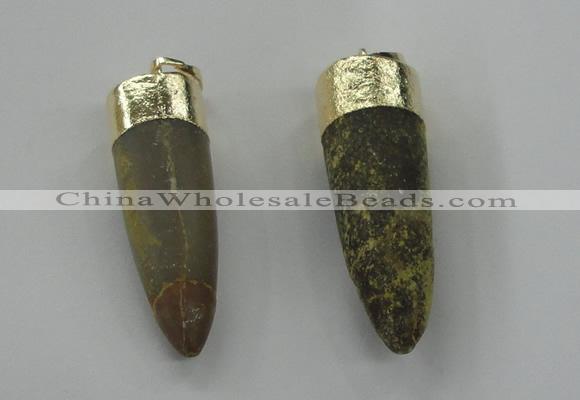 NGP1455 11*35mm - 13*45mm bullet agate gemstone pendants wholesale