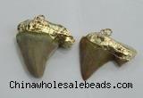 NGP1456 20*30mm - 25*35mm shark teeth pendants wholesale