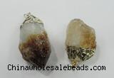 NGP1458 25*40mm - 35*55mm nuggets citrine gemstone pendants