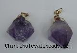 NGP1464 20*35mm - 25*40mm nuggets amethyst gemstone pendants