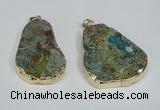 NGP1471 30*40mm - 40*50mm freeform chrysocolla gemstone pendants