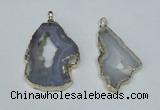 NGP1478 30*45mm - 40*55mm freeform blue lace agate pedants