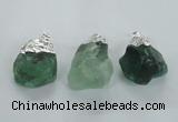 NGP1482 20*35mm - 25*45mm nuggets green fluorite pendants