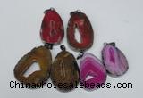 NGP1488 30*45mm - 40*50mm freeform plated druzy agate pendants