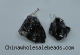 NGP1501 20*30mm - 25*50mm nuggets smoky quartz pendants