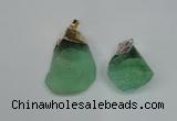 NGP1503 20*30mm - 25*50mm nuggets green fluorite pendants