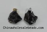 NGP1505 20*30mm - 25*50mm nuggets smoky quartz pendants