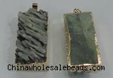 NGP1555 16*35mm - 18*40mm rectangle druzy agate pendants