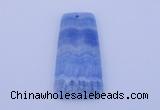 NGP156 2pcs 28*55mm trapezoid dyed blue lace agate gemstone pendants
