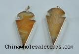 NGP1571 30*65mm arrowhead agate gemstone pendants