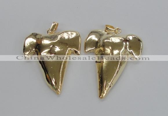 NGP1580 32*40mm - 35*45mm plated agate pendants wholesale