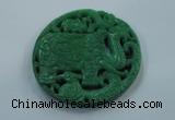 NGP1617 68*68mm Carved dyed natural hetian jade pendants wholesale