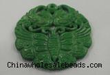 NGP1620 65*65mm Carved dyed natural hetian jade pendants wholesale