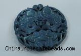 NGP1644 66*67mm Carved dyed natural hetian jade pendants wholesale
