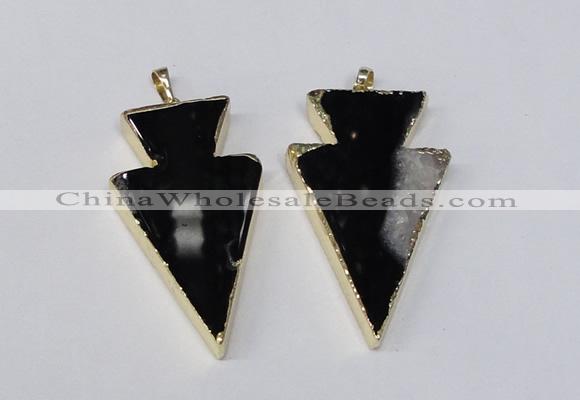 NGP1694 28*50mm - 30*55mm arrowhead agate gemstone pendants