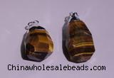 NGP1698 15*30mm - 18*35mm faceted nuggets yellow tiger eye pendants
