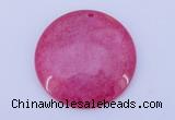 NGP170 2pcs 45mm flat round dyed white jade gemstone pendants