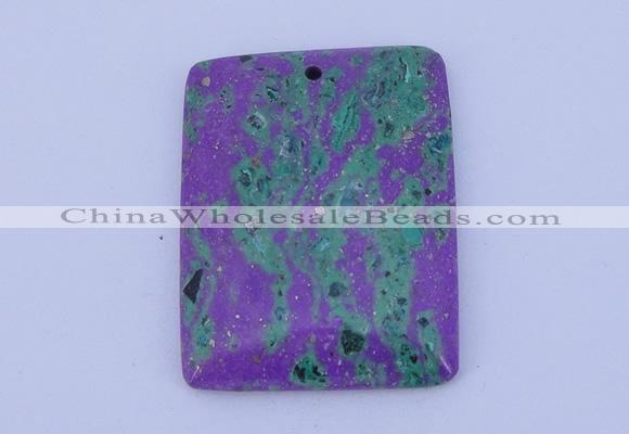 NGP171 2pcs 34*44mm rectangle lapis & malachite gemstone pendants