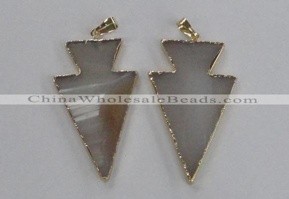 NGP1713 28*50mm - 30*55mm arrowhead agate gemstone pendants
