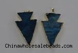 NGP1717 28*50mm - 30*55mm arrowhead agate gemstone pendants