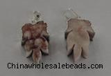NGP1746 22*30mm - 25*35mm carved leaf druzy agate pendants