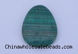 NGP175 2pcs 32*42mm teardrop synthetic malachite gemstone pendants