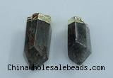 NGP1767 20*45mm - 25*50mm faceted nuggets green phantom quartz pendants