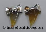 NGP1778 35*45mm - 38*55mm teeth-shaped agate gemstone pendants