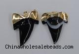 NGP1779 35*45mm - 38*55mm teeth-shaped agate gemstone pendants