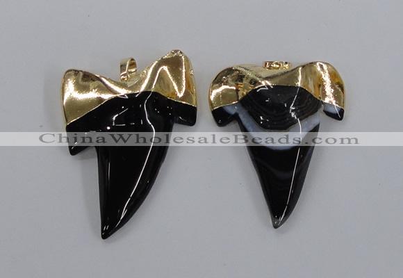 NGP1779 35*45mm - 38*55mm teeth-shaped agate gemstone pendants