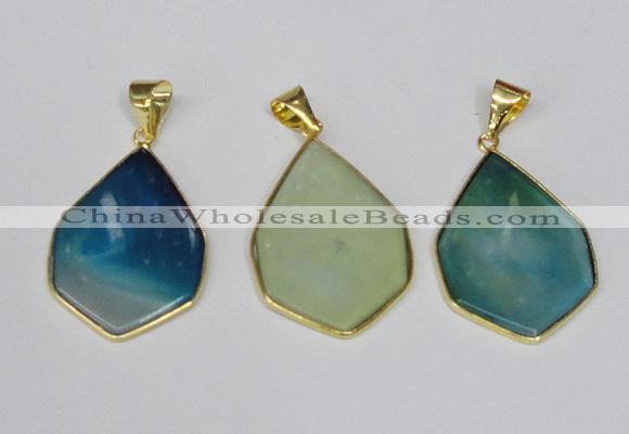 NGP1794 25*40mm freeform agate gemstone pendants wholesale