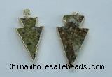 NGP1817 18*38mm - 28*45mm arrowhead druzy agate gemstone pendants