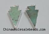 NGP1830 25*45mm arrowhead australia chrysoprase pendants