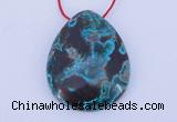 NGP185 30*38mm flat teardrop chrysocolla gemstone pendant jewelry