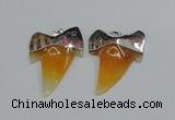 NGP1889 35*45mm - 38*55mm teeth-shaped agate gemstone pendants