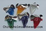 NGP1894 35*45mm - 38*55mm teeth-shaped agate gemstone pendants