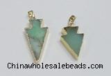 NGP1918 16*30mm - 20*38mm arrowhead australia chrysoprase pendants