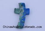 NGP192 31*52mm cross lapis & chrysocolla gemstone pendant jewelry